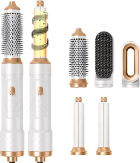 6 in 1 föhnborstel, föhnborstel, ionische föhn, multi-haarstyler voor snel drogen, stylen, krullen, stijlen en volume geven, haarkrultang, stijltang, autowrap airstyler