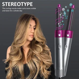 5-in-1 Hot Air Styler Set - Zwart - Multistyler - Krultang - Föhn - 5 in 1 styler - warme luchtborstel - Kort en langhaar