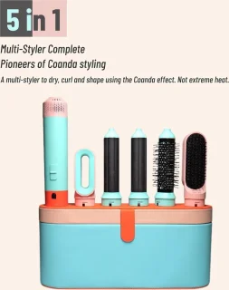 5 in 1 Hairstyler - Airstyler - Airwrap - Multistyler Fohnborstel - Stijlborstel - Haardroger met borstel - Automatische Krultang - Inclusief Leren Opbergdoos