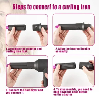 30 mm krultang en adapter Geschikt voor Dyson Supersonic föhn, Dyson Geschikt voor Airwrap Styler, verandert de föhn in een krultang, 2 krultangen