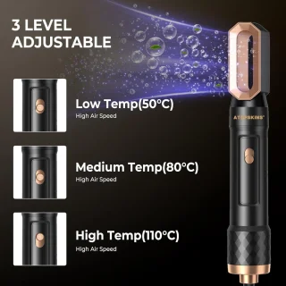 6-in-1 warme luchtborstelset 1000 W Airstyler föhnborstel negatieve ionen haardrogerset met ronde borstelstyler - haardrogerstyler met stijlborstel