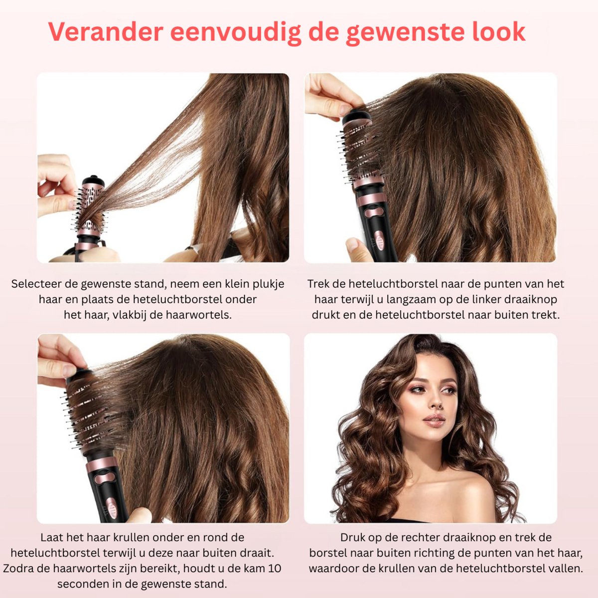 Wat vinden we goed aan de Luxe Ronde Volumeborstel Opzetstuk - Multistyler - Haarstyler föhn - Diffuser voor Krullen - Zwart
