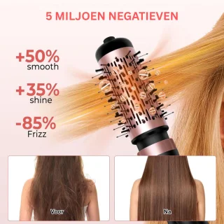 Luxe Ronde Volumeborstel Opzetstuk - Multistyler - Haarstyler föhn - Diffuser voor Krullen - Zwart