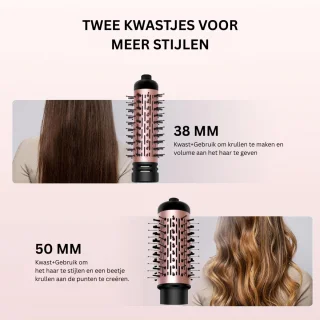 Luxe Ronde Volumeborstel Opzetstuk - Multistyler - Haarstyler föhn - Diffuser voor Krullen - Zwart