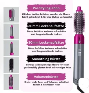 5 in 1 Multistyler - Elektrische föhnborstel – Hetelucht Borstel – Cadeautip – Krultang – Haardroger – Stijltang – Tiktok - Airstyler - Leuk voor moederdag