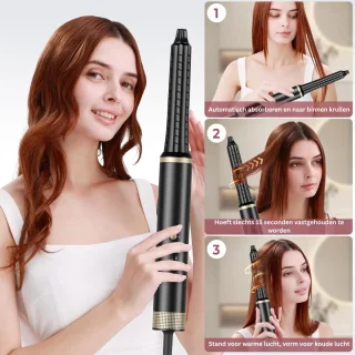 Fohn met Diffuser - Haardroger Krullen - Haarfohn - Fohnborstel - Geel
