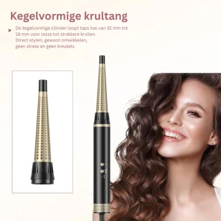 Fohn met Diffuser - Haardroger Krullen - Haarfohn - Fohnborstel - Geel