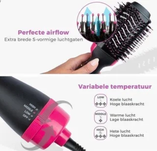 Föhnborstel 3-in-1 - Magic Brush - Drogen en Stylen - Keramische Krulborstel
