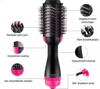 Föhnborstel 3-in-1 - Magic Brush - Drogen en Stylen - Keramische Krulborstel