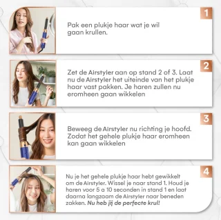 VENEUX® 5 in 1 Föhnborstel - Airstyler - Krulborstel - Multistyler - Diffuser Föhn - Blauw Goud