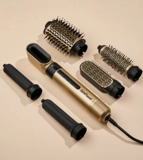 RickiParodi Air – 6-in-1 Haartool – Föhnborstel & Krulset – 6 Opzetstukken – Snelle Opwarming – Voor Alle Haartypes