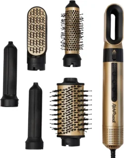RickiParodi Air – 6-in-1 Haartool – Föhnborstel & Krulset – 6 Opzetstukken – Snelle Opwarming – Voor Alle Haartypes