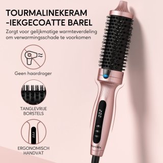 Wat vinden we goed aan de Terviiix 38 mm thermische borstel Creëer losse en volumekrullen & Warmteborstel, keramische toermalijn hete borstel, digitaal display 5 temperaturen krultang, dubbele spanning krulborstel
