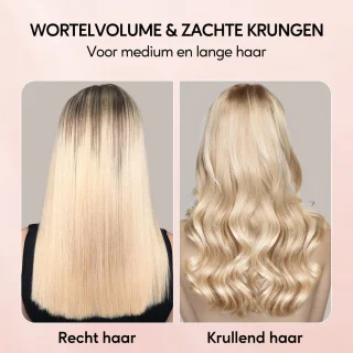 Terviiix 38 mm thermische borstel Creëer losse en volumekrullen & Warmteborstel, keramische toermalijn hete borstel, digitaal display 5 temperaturen krultang, dubbele spanning krulborstel