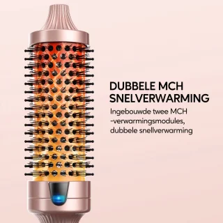 Terviiix 38 mm thermische borstel Creëer losse en volumekrullen & Warmteborstel, keramische toermalijn hete borstel, digitaal display 5 temperaturen krultang, dubbele spanning krulborstel