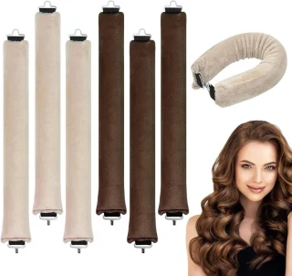stuks Super No Heat Krullende Nagels, Zachte Fluwelen Nacht Blow Out Krullen, Flexibele Wanden Geschikt voor het Slapen, No Heat Krullende Nagels met Haken Geschikt voor Alle Haartypen - 29cm