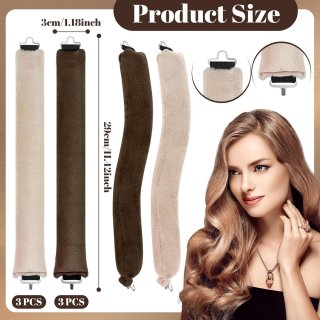 Wat vinden we goed aan de stuks Super No Heat Krullende Nagels, Zachte Fluwelen Nacht Blow Out Krullen, Flexibele Wanden Geschikt voor het Slapen, No Heat Krullende Nagels met Haken Geschikt voor Alle Haartypen - 29cm