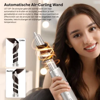 Fohn met Diffuser - Haardroger Krullen - Haarfohn - Fohnborstel - Titanium