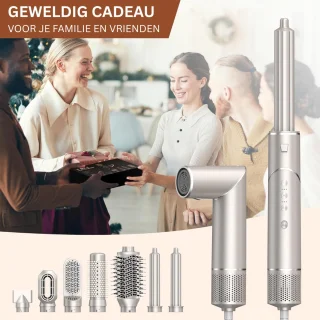Fohn met Diffuser - Haardroger Krullen - Haarfohn - Fohnborstel - Titanium