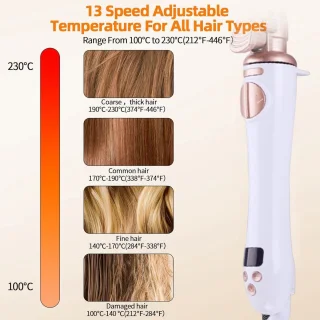 Professionele automatische krultang, 13 instelbare temperaturen, 30 seconden directe warmte, 1 uur automatische uitschakeling, dubbele spanning 110-240 V (D)