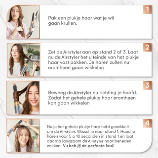 VENEUX® 5 in 1 Föhnborstel - Airstyler - Krulborstel - Multistyler - Diffuser Föhn - Grijs Goud