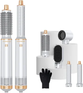5 in 1 Airstyler-Föhnborstel & Krulborstel - Krultang 5 in 1 Multistyler - Hairwrap - Haarstyler-Heteluchtborstel-Inclusief leren opbergcase