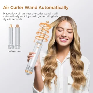 5 in 1 Airstyler-Föhnborstel & Krulborstel - Krultang 5 in 1 Multistyler - Hairwrap - Haarstyler-Heteluchtborstel-Inclusief leren opbergcase