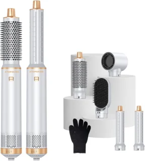 5 in 1 Airstyler-Föhnborstel & Krulborstel - Krultang 5 in 1 Multistyler - Hairwrap - Haarstyler-Heteluchtborstel-Inclusief leren opbergcase