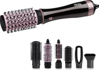 Dsp 50020 Heteluchtborstel (1000w) – 7-in-1 Föhnborstel En Styler Set Met Verwisselbare Opzetstukken Voor Volume Krullen En Glans