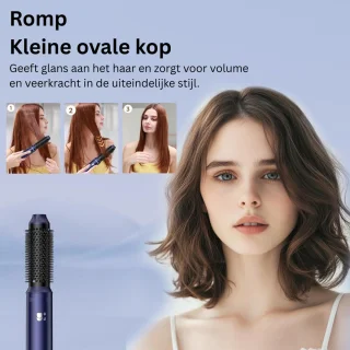 Luxe Ronde Volumeborstel Opzetstuk - Multistyler - Haarstyler föhn - Diffuser voor Krullen - Grijs