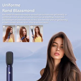 Luxe Ronde Volumeborstel Opzetstuk - Multistyler - Haarstyler föhn - Diffuser voor Krullen - Grijs