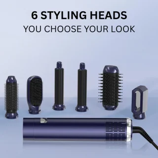 Luxe Ronde Volumeborstel Opzetstuk - Multistyler - Haarstyler föhn - Diffuser voor Krullen - Grijs