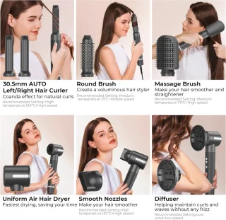 7-in-1 Föhnborstel: Multifunctionele Haarstyler voor Drogen, Stylen en Volume