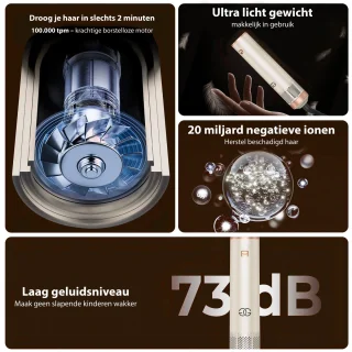 Golden Goods® Airstyler - Multistyler - Föhnborstel Sandstone- Krultang 5 in 1 - Krulborstel tot 110ºC - Hairwrap Föhn met 5 opzetstukken - 1000W Haardroger Styler - Incl. Hittebestendige Handschoen