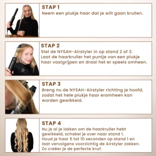 Nysah® Airstyler-Black- Krultang 5 in 1 Multistyler Fohn-fohnborstel- thermal brush-Hairwrap -TikTok -Krultang-Krulborstel-Krultangen-Inclusief luxe leren opbergdoos