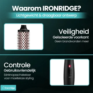 Ironridge® Thermal brush - Multistyler – Keramische Krulborstel, Föhnborstel & Warmteborstel in één – Haarkruller & Styler met Keramische Technologie