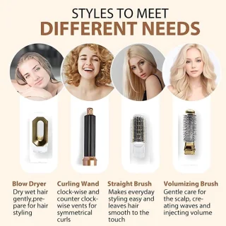 XANAA® - 5 in 1 Multistyler Airstyler Wit - Föhnborstel - 2025 Editie - Heteluchtborstel & Krulborstel & Fohnborstel - Professionele Hairwrap tot 110°C - 65.000 RPM - 5 in 1 multi styler