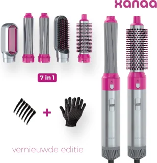 XANAA® - 5 in 1 multi styler Pro - Grijs/Lila - Fohnborstel - 2025 editie - Multistyler - Föhn - Airstyler - Heteluchtborstel - Krulborstel - Hairstyler - krultang 5 in 1 - Hairwrap met 65.000 RPM met warmte tot 110 graden. Geschikt voor kapsalon