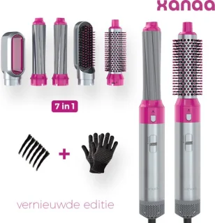 XANAA® - 5 in 1 multi styler Pro - Grijs/Lila - Fohnborstel - 2025 editie - Multistyler - Föhn - Airstyler - Heteluchtborstel - Krulborstel - Hairstyler - krultang 5 in 1 - Hairwrap met 65.000 RPM met warmte tot 110 graden. Geschikt voor kapsalon