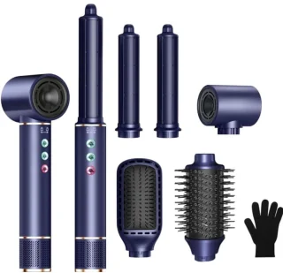 DailySupplies® Fohnborstel - Krulborstel - Krultang 5 in 1 - Blauw
