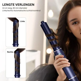 DailySupplies® Fohnborstel - Krulborstel - Krultang 5 in 1 - Blauw