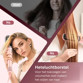 Fohnborstel - Krulborstel - Krultang 5 in 1 - Roze