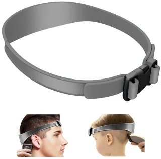 Nekscheersjabloon, Verstelbare gebogen siliconen haartrimmer, nekscheersjabloon en haartrimmergids, kappersgereedschap, Geschikt voor doe-het-zelfkapsel | Verloopkapselgids (zwart)