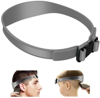 Nekscheersjabloon, Verstelbare gebogen siliconen haartrimmer, nekscheersjabloon en haartrimmergids, kappersgereedschap, Geschikt voor doe-het-zelfkapsel | Verloopkapselgids (zwart)