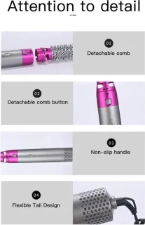 5-in-1 Multifunctionele Haarstyler - Föhn, Krultang & Stijltang met Haarborstel - 100-230°C Temperatuurregeling - Perfect Cadeau voor Haarverzorging