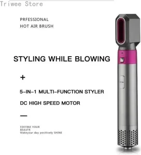 5-in-1 Multifunctionele Haarstyler - Föhn, Krultang & Stijltang met Haarborstel - 100-230°C Temperatuurregeling - Perfect Cadeau voor Haarverzorging