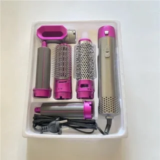 5-in-1 Multifunctionele Haarstyler - Föhn, Krultang & Stijltang met Haarborstel - 100-230°C Temperatuurregeling - Perfect Cadeau voor Haarverzorging