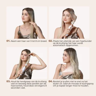 UKLISS Straight+Wavy - Multistyler Hairdryer brush - Airstyler - Curling iron - Curling Brush - 7 in 1 Multistyler - 7 Attachments + Handschoenen + Geschenkdoos