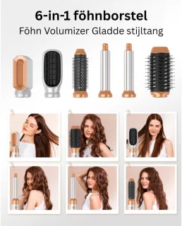 Luxe Ronde Volumeborstel Opzetstuk - Multistyler - Haarstyler föhn - Diffuser voor Krullen - Wit