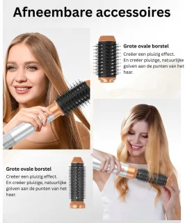 Luxe Ronde Volumeborstel Opzetstuk - Multistyler - Haarstyler föhn - Diffuser voor Krullen - Wit